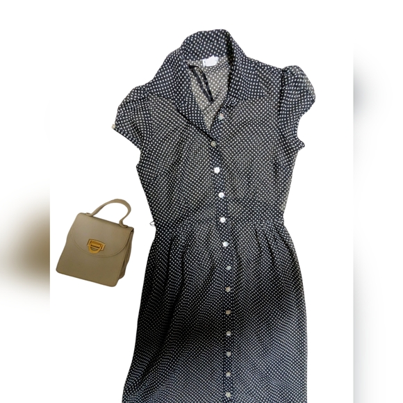 Vintage sheer Polka Dot maxi dress - Picture 3 of 10